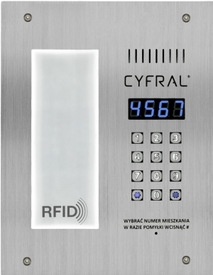 Лицев панел CYFRAL за домофон с четец за безконтактни RFID със вграден  списък на наемателите